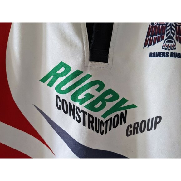 X-Treme Sports Wear Ravens Rugby Jersey Knit Red White Black Short Sleeve Size S - Picture 4 of 8